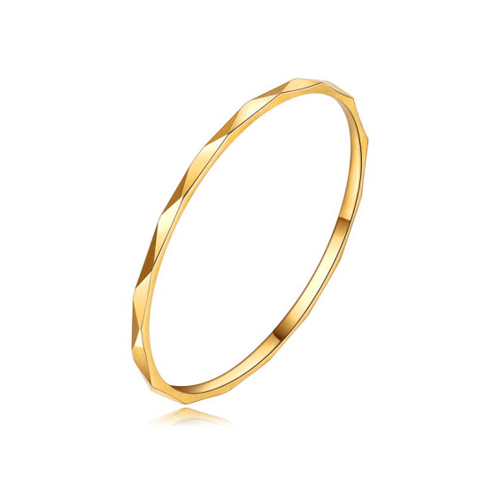 Anillo de bodas liso con ondas en oro amarillo de 10 quilates