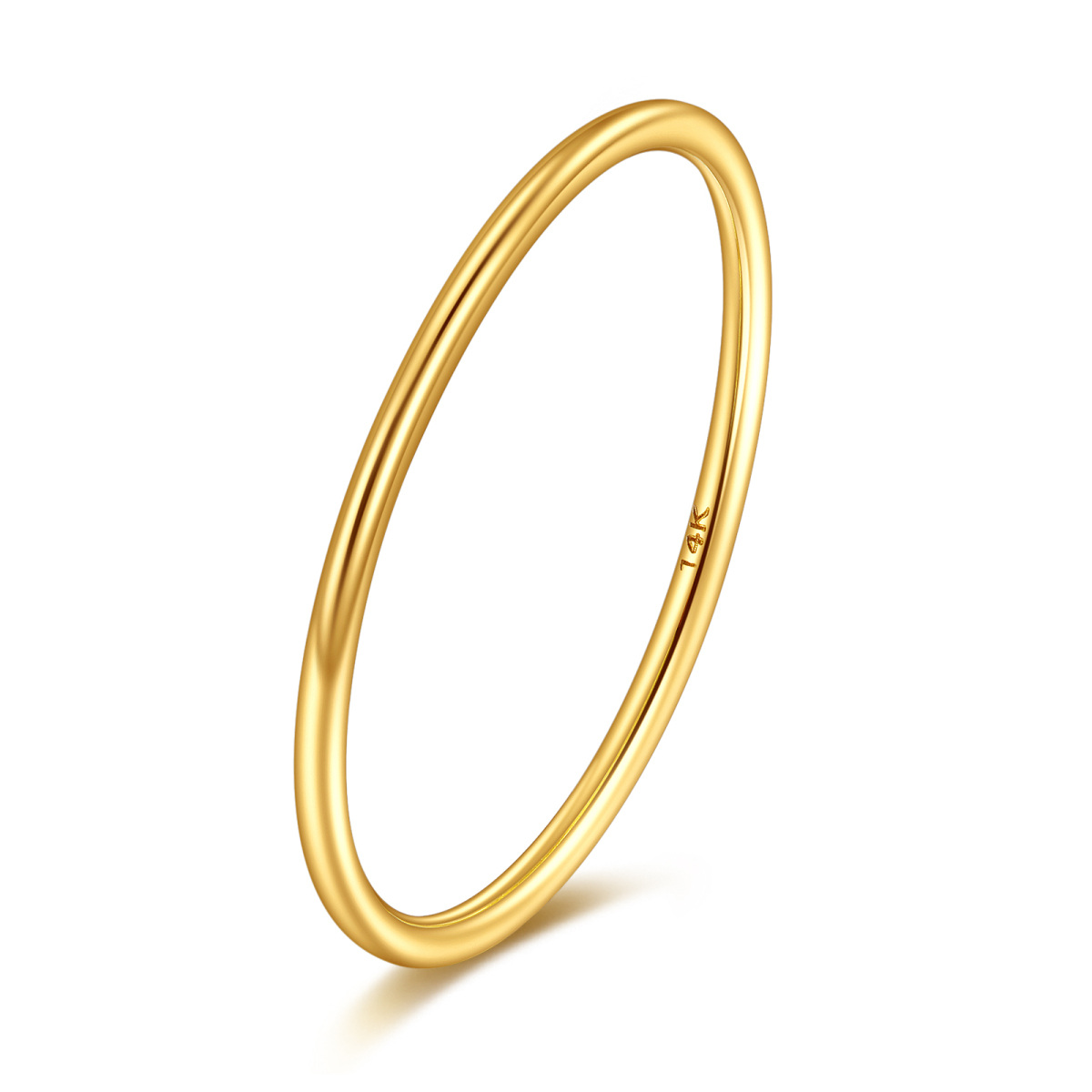 14K Yellow Gold Stackable Thin Gold Ring Plain Band Ring-1