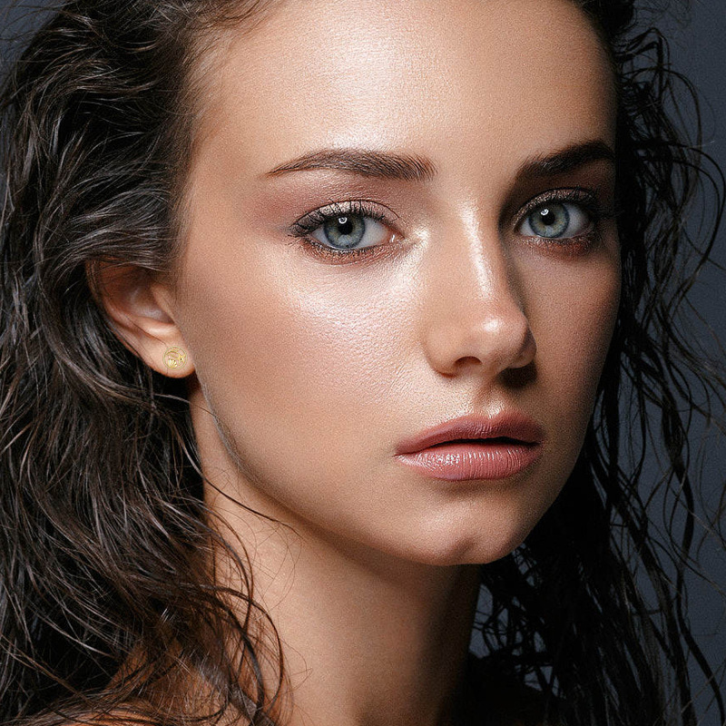 10K White Gold Starfish & Shell Stud Earrings-2