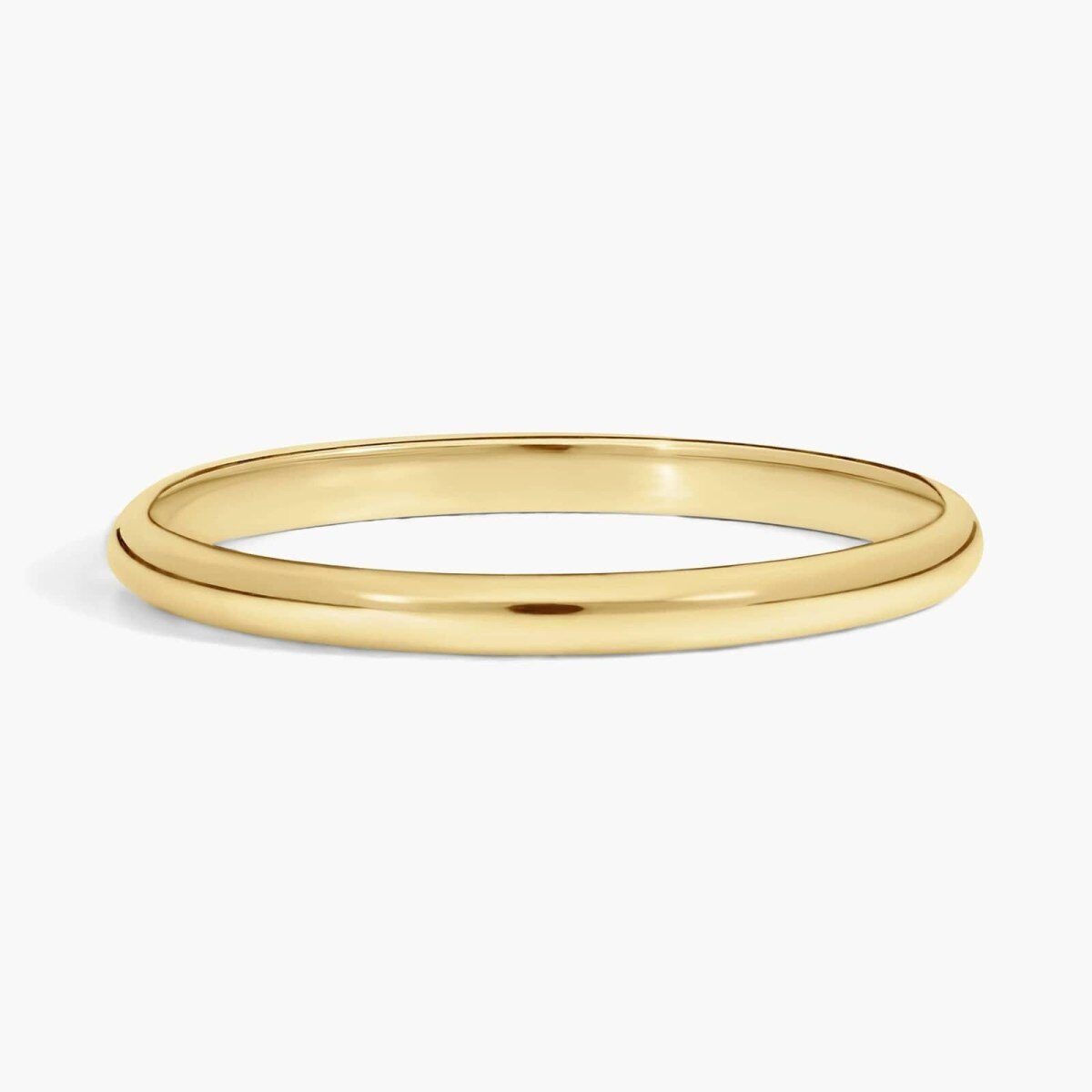 14k Yellow Gold Traditional Classic Slightly Curved Wedding Band 2mm-1