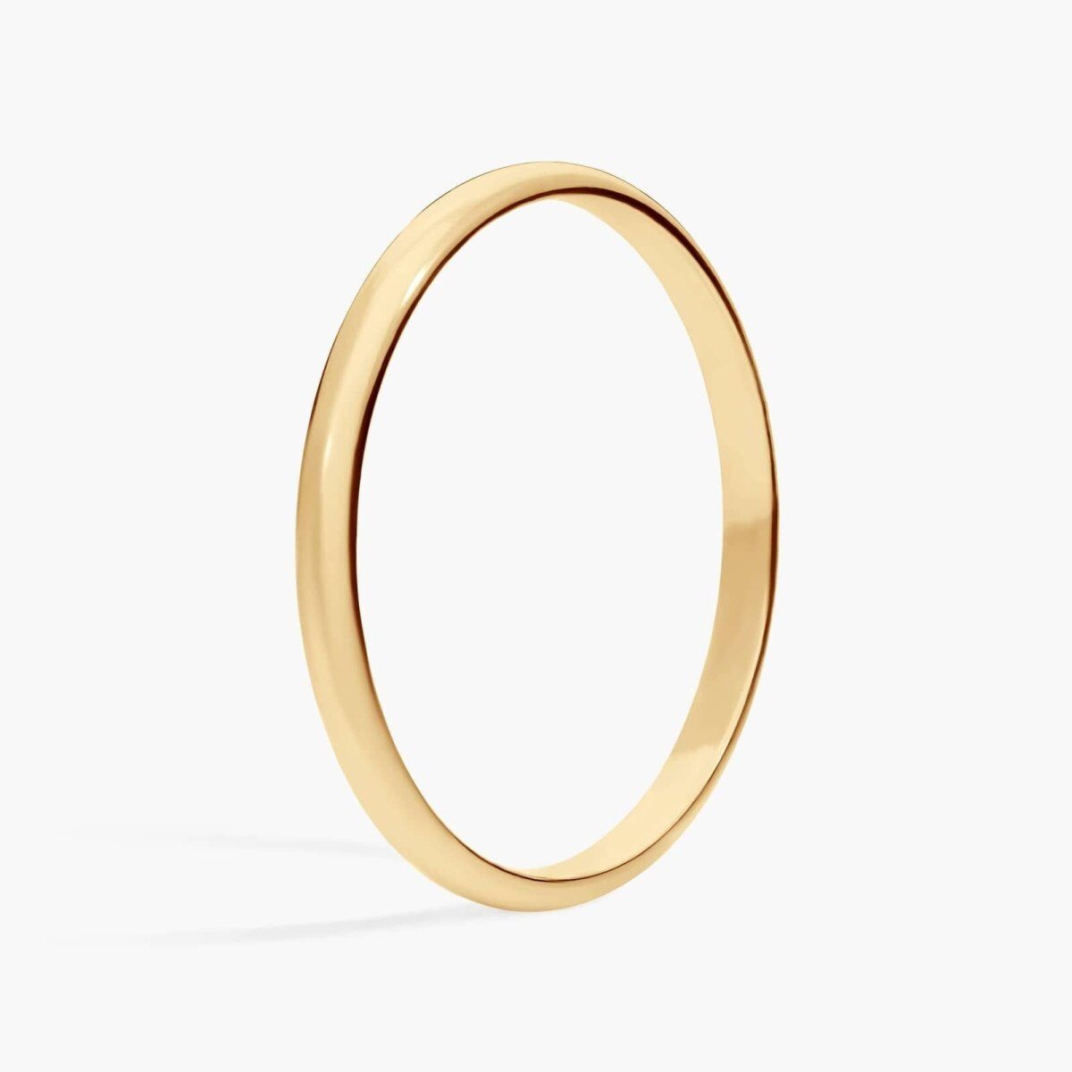 14k Yellow Gold Traditional Classic Slightly Curved Wedding Band 2mm-4