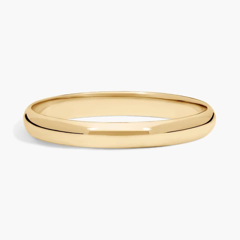 14k Yellow Gold Traditional Classic Slightly Curved Wedding Band 3mm-1