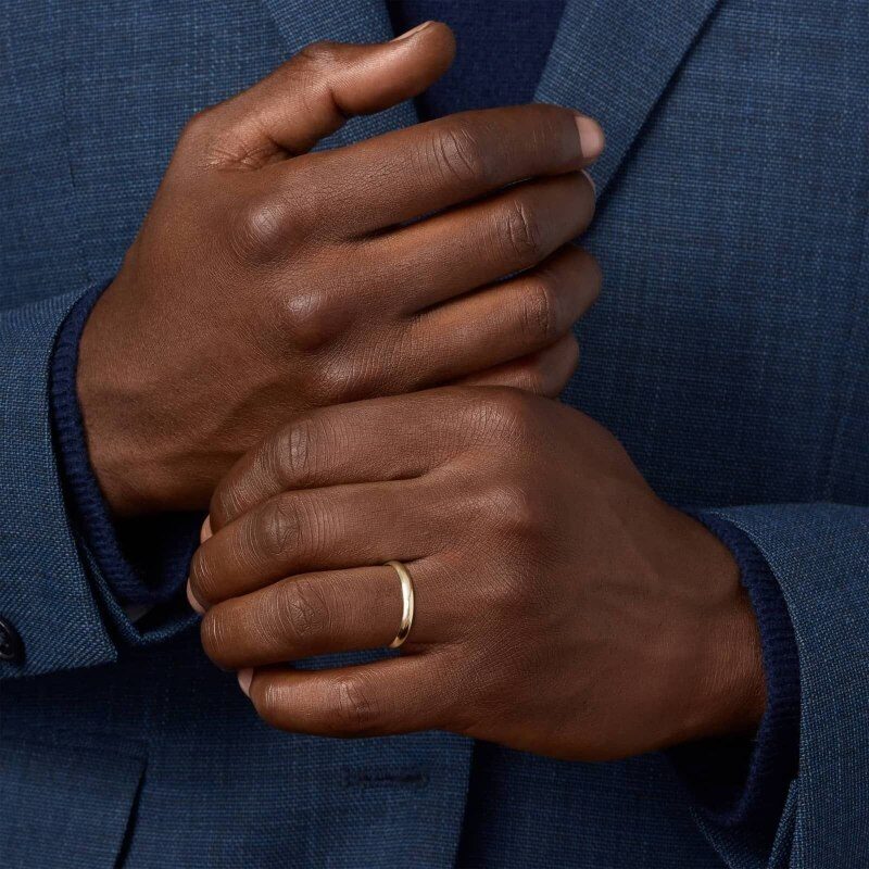 14k Yellow Gold Traditional Classic Slightly Curved Wedding Band 3mm-3