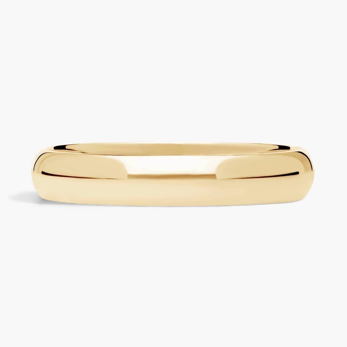 Alliance classique traditionnelle légèrement incurvée en or jaune 18 carats, 4 mm-1