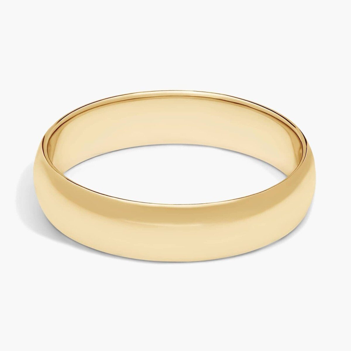 10k Yellow Gold Traditional Classic Slightly Curved Wedding Band 5mm-1