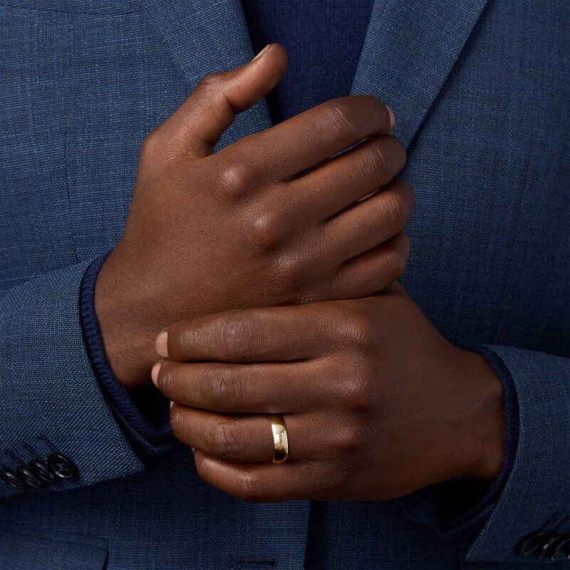 14k Yellow Gold Traditional Classic Slightly Curved Wedding Band 6mm-3