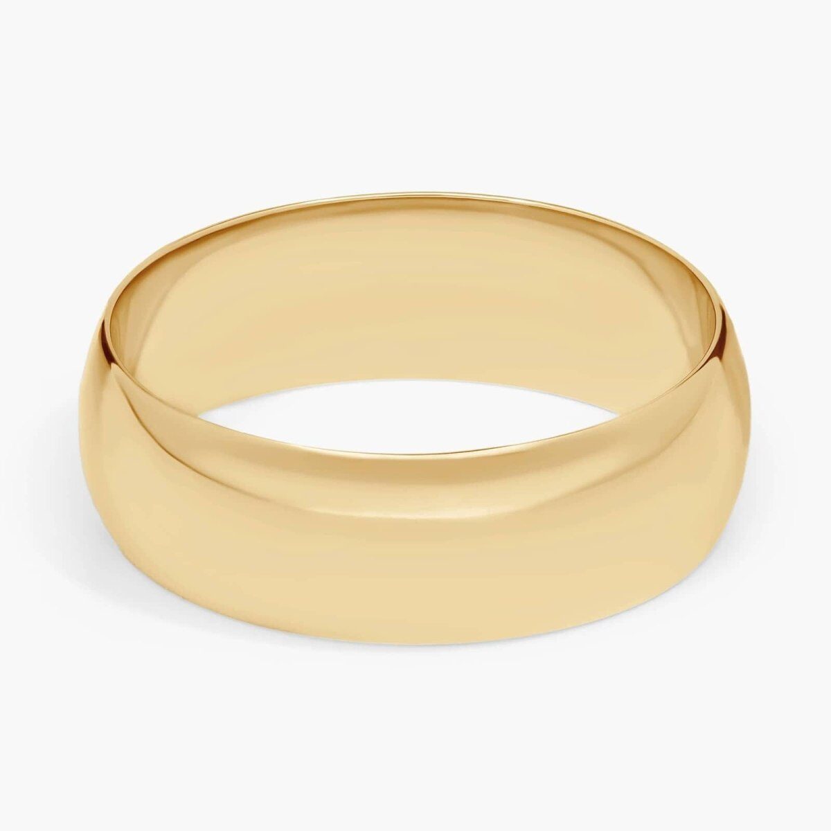 Alliance classique traditionnelle légèrement incurvée en or jaune 18 carats, 7 mm-1
