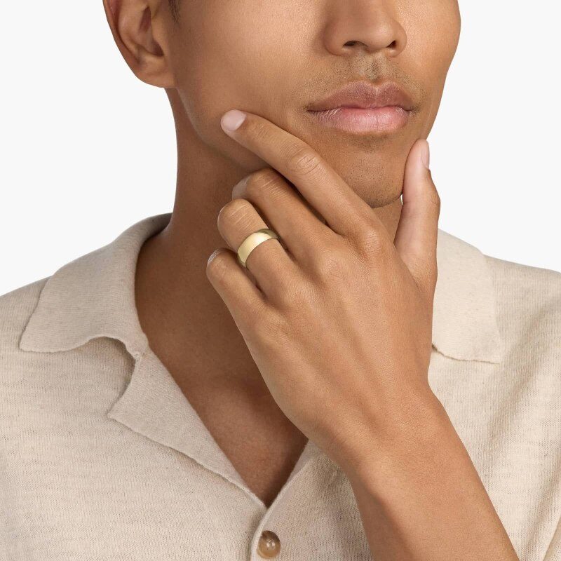 14k Yellow Gold Traditional Classic Slightly Curved Wedding Band 7mm-3