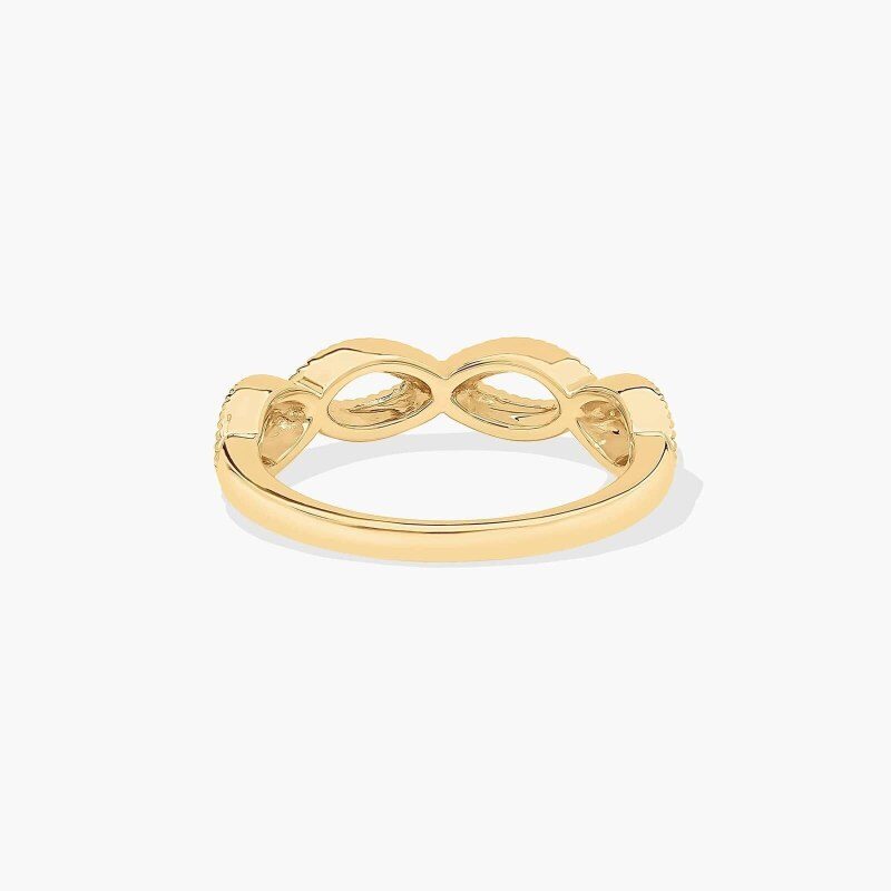 18K Yellow Gold Vintage Infinity Wedding Band 1.8mm-5