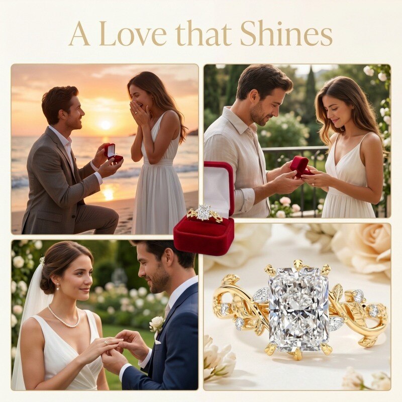 18K Gold 1.5-3.5CT Radiant Cut Lab Created Diamond Custom Engagement Ring D Color VVS2 Clarity 3EX IGI Certified-4