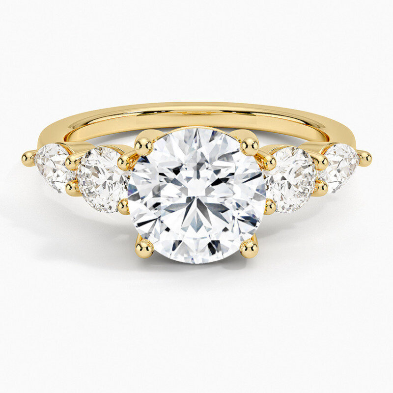 10K Gold 1.5-3.5CT Round Cut Lab Created Diamond Custom Engagement Ring D Color VVS2 Clarity 3EX IGI Certified-11
