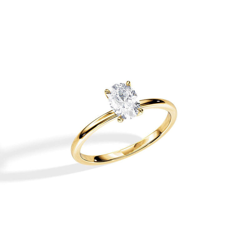 14K Gold 1CT Oval Moissanite Wedding Ring-4