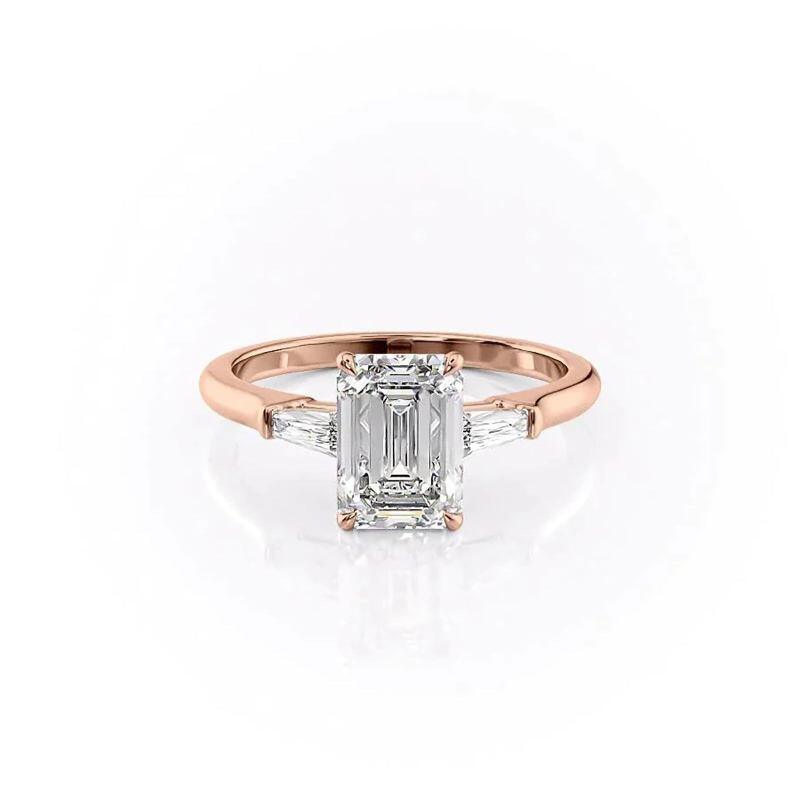 10K Gold 1 to 3.5 CT Emerald Cut Lab Created Diamond Custom Engagement Ring D Color VVS1-VS1 Clarity 3EX IGI Certified-7