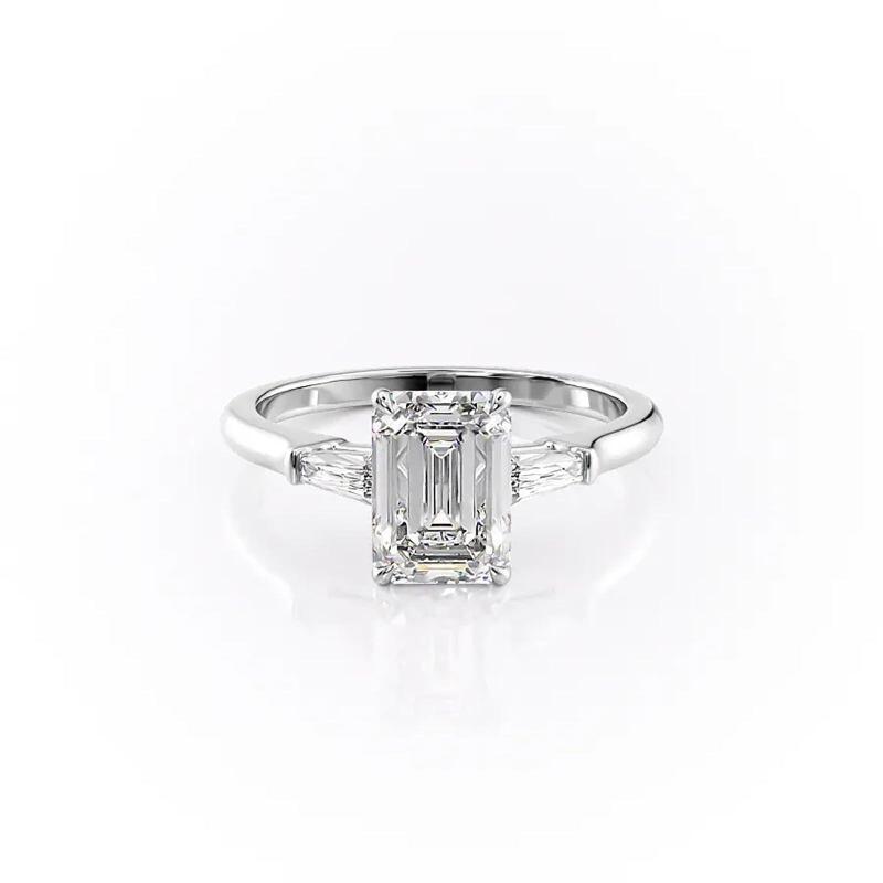 10K Gold 1 to 3.5 CT Emerald Cut Lab Created Diamond Custom Engagement Ring D Color VVS1-VS1 Clarity 3EX IGI Certified-8