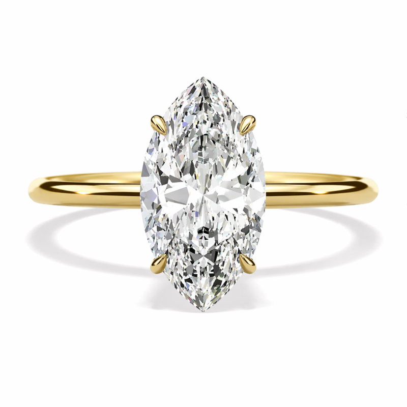 14K Gold 1 bis 3 CTW Marquise-Schliff-Labor-Diamant personalisierter Verlobungsring-6