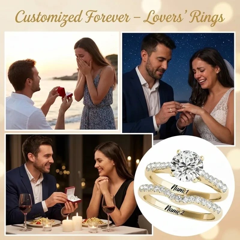 14K Gold 1 to 6 CT Round Cut Moissanite Bridal Set-4