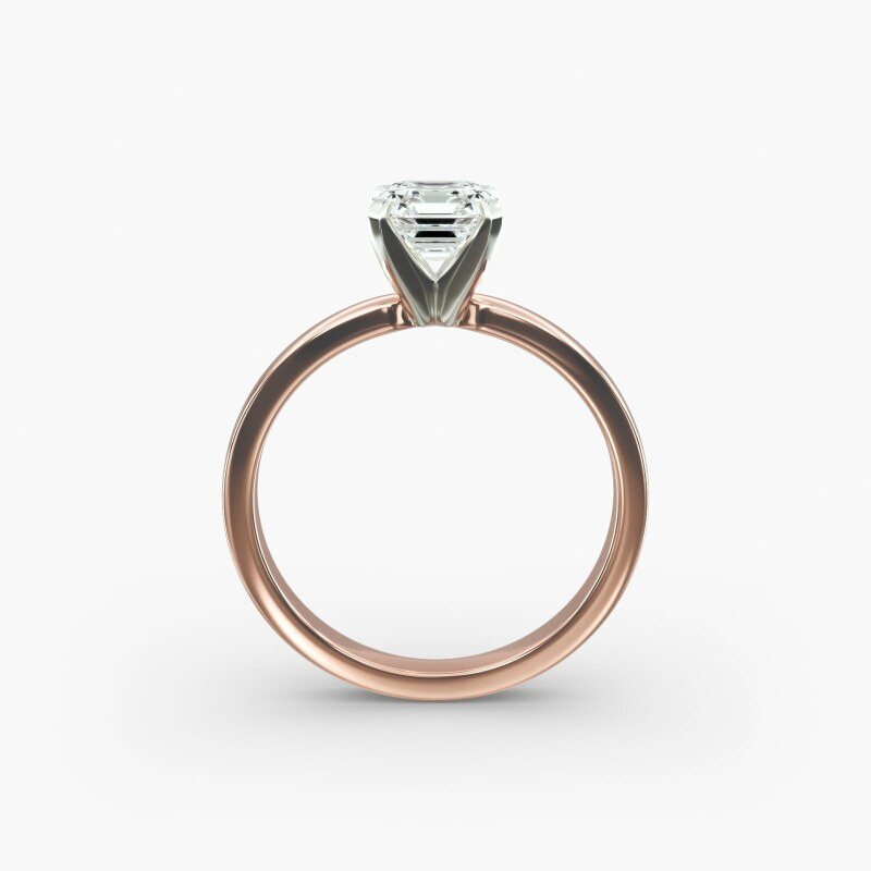 14 Karat Gold Kontur Solitär-Verlobungsring mit Labordiamanten-5