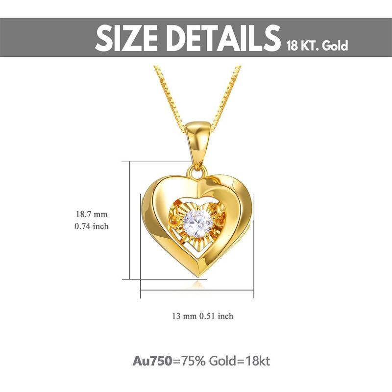 Collier en or 14K avec pendentif en forme de coeur en zircon cubique-3