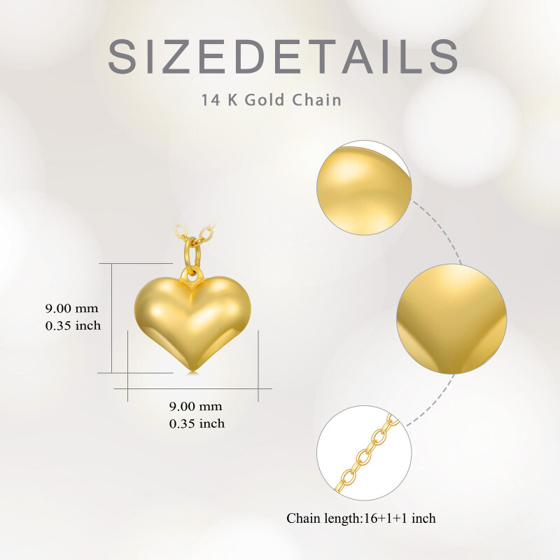 14K Gold Heart Pendant Necklace-5