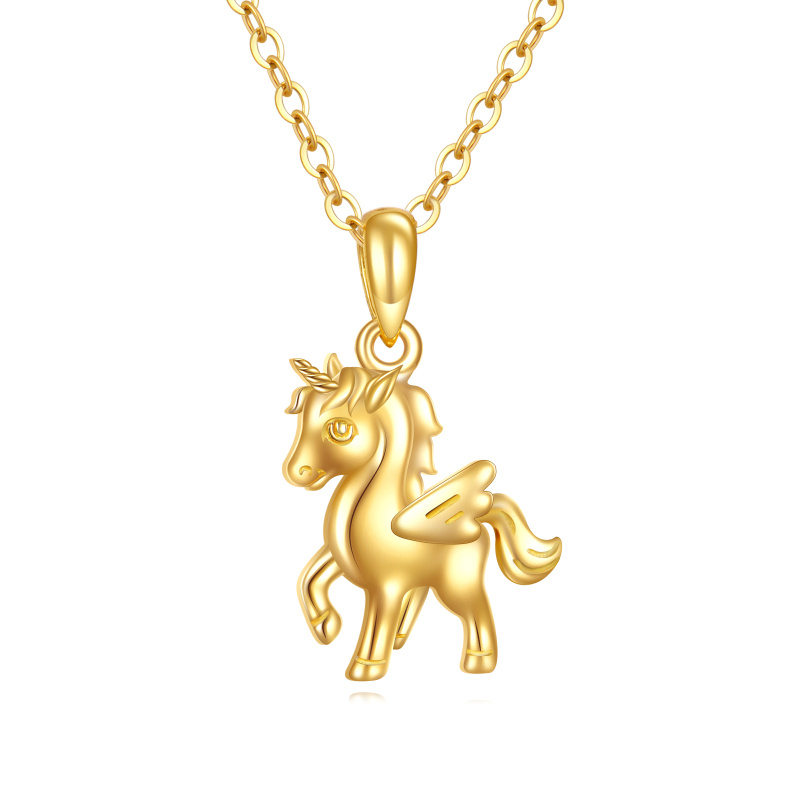 Collier pendentif Cheval en or 14K-14