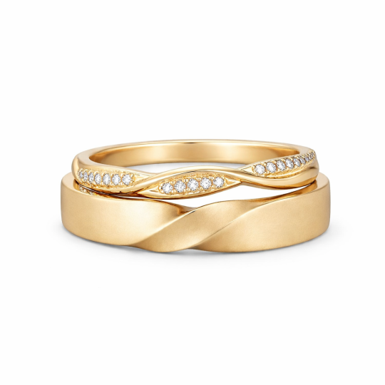 10K Gold Lab-Grown Diamond Custom Couple Rings