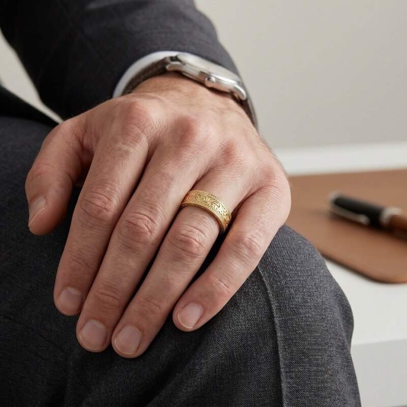 18K Gold Lab-Grown Diamond Custom Men's Band-2