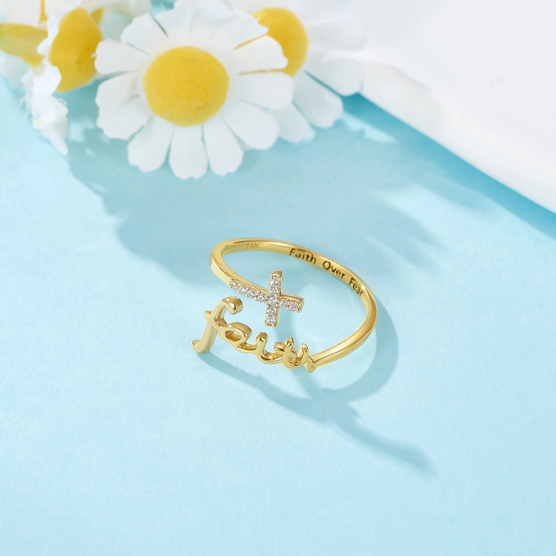 10K Gold Lab-Grown Diamond Custom Open Ring for Women-3