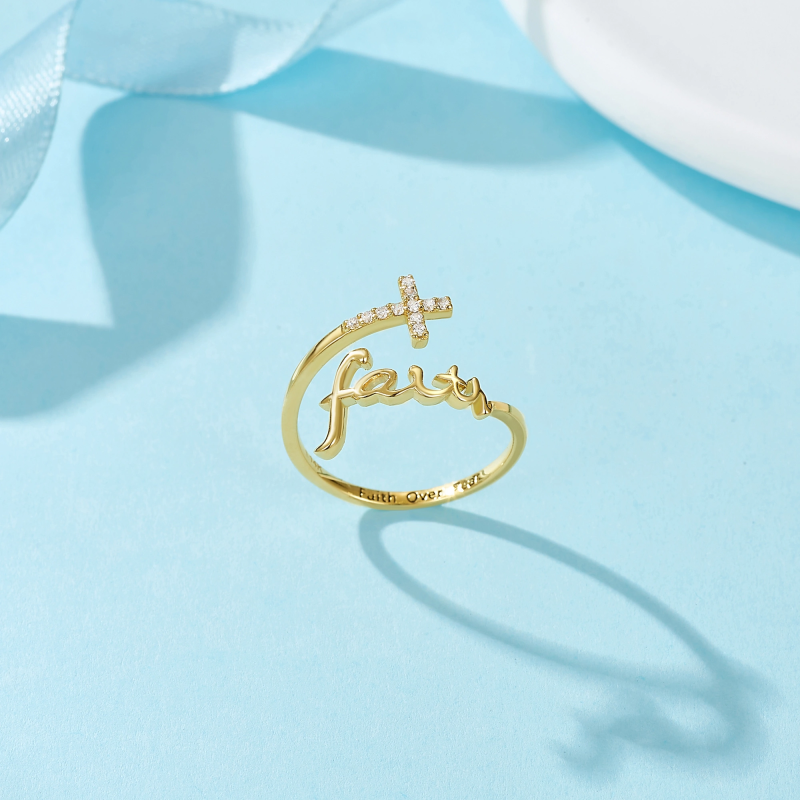 10K Gold Lab-Grown Diamond Custom Open Ring for Women-4