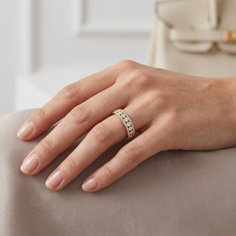 18K Gold Lab-Grown Diamond Custom Wedding Ring for Women-2
