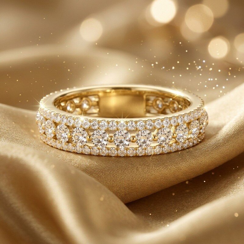 18K Gold Lab-Grown Diamond Custom Wedding Ring for Women-3