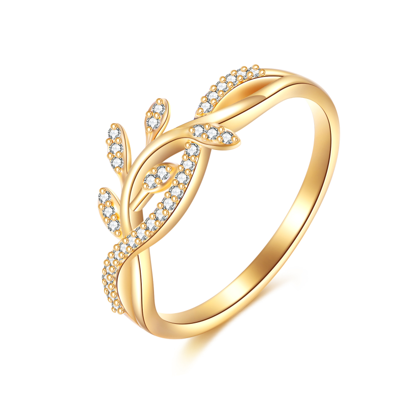 Anillo de boda personalizado de oro de 14 quilates con diamantes cultivados en laboratorio para mujeres-1