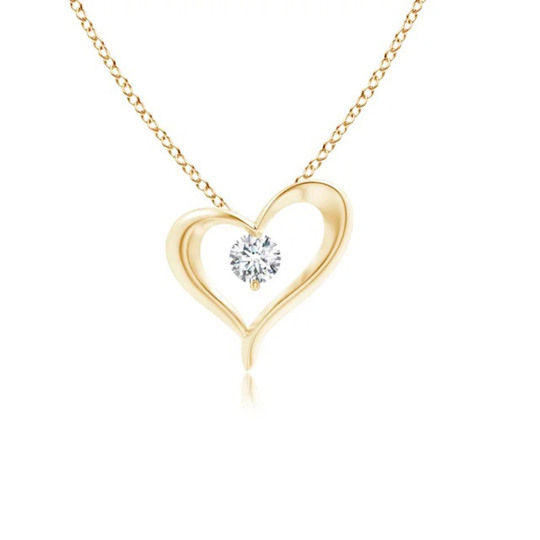 14K Gold Laboratory Diamonds Heart Pendant Necklace