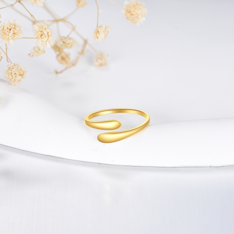 10K Gold Minimalist Open Ring-4