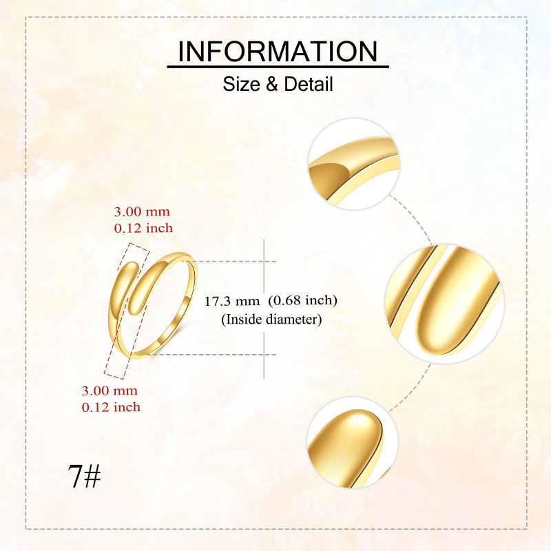 10K Gold Minimalist Open Ring-5