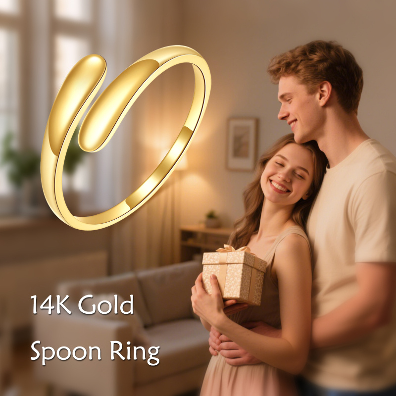 10K Gold Minimalist Open Ring-6