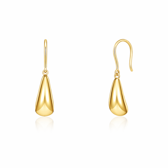 Серьги-капельки миниатюрные из золота 14K