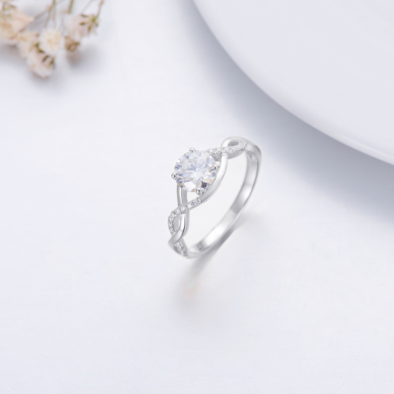 14Kゴールドモアッサナイトの結婚指輪-10