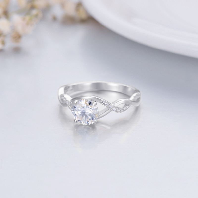 14Kゴールドモアッサナイトの結婚指輪-11
