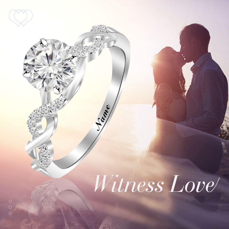 14Kゴールドモアッサナイトの結婚指輪-12