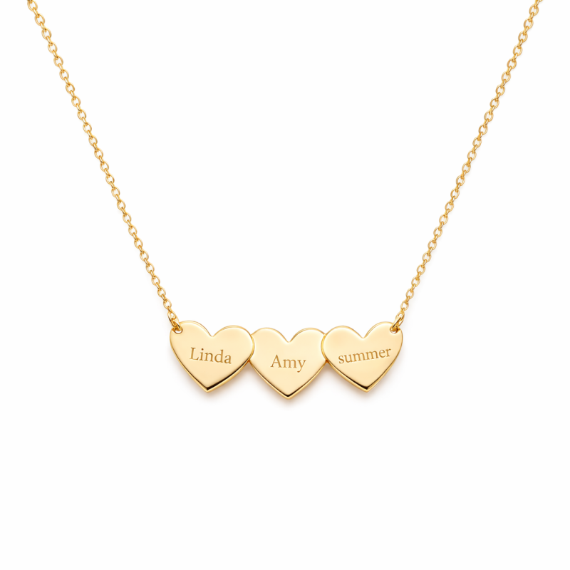 14K Gold Mom Necklace With Kids Names Pendant Necklace-10
