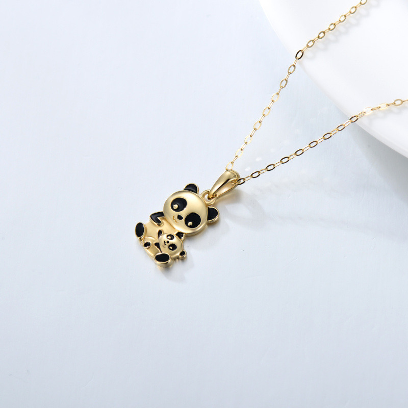 14K Gold Panda-Anhänger Halskette-4