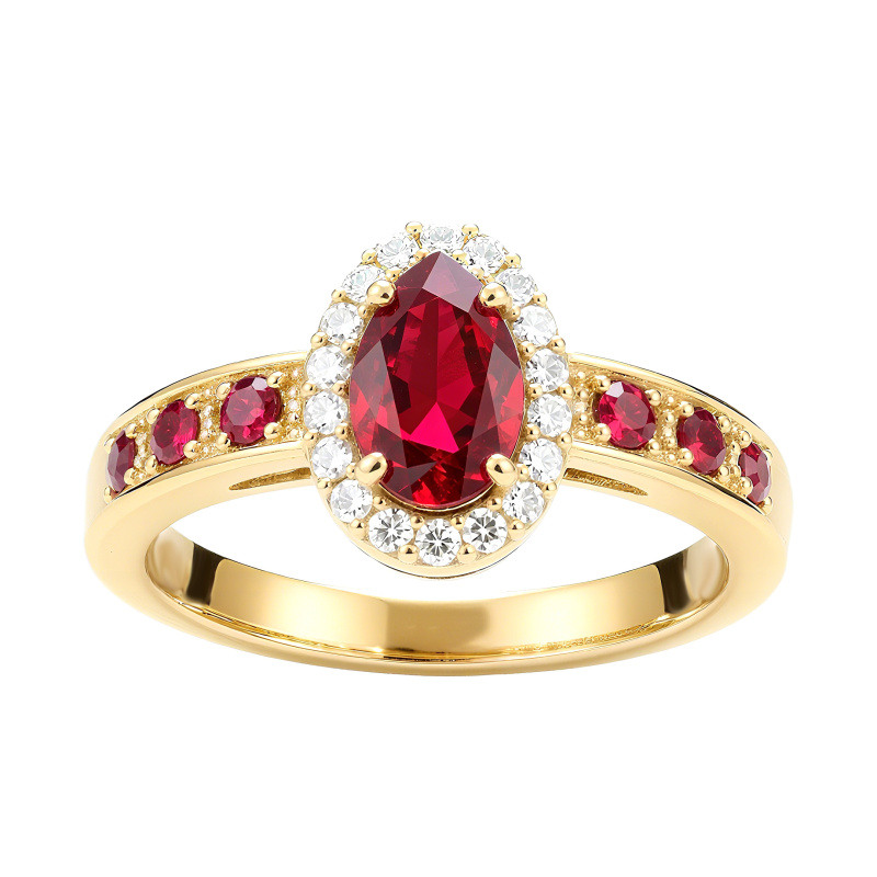 14K Gold Pear Cut Ruby Engagement Ring-1