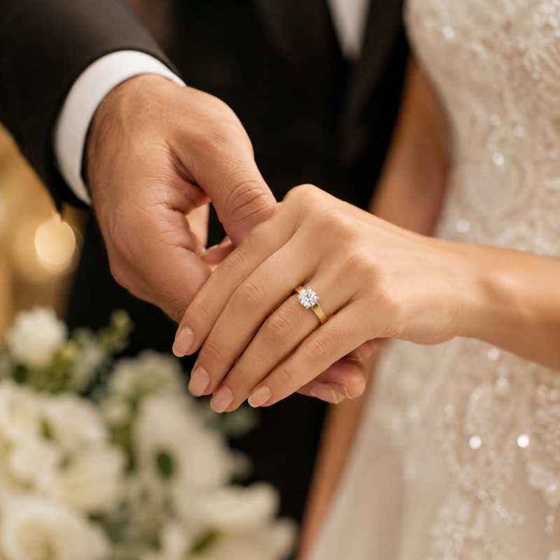 Bague de fiançailles sur mesure en or 14 carats avec diamant rond de laboratoire et halo caché-3