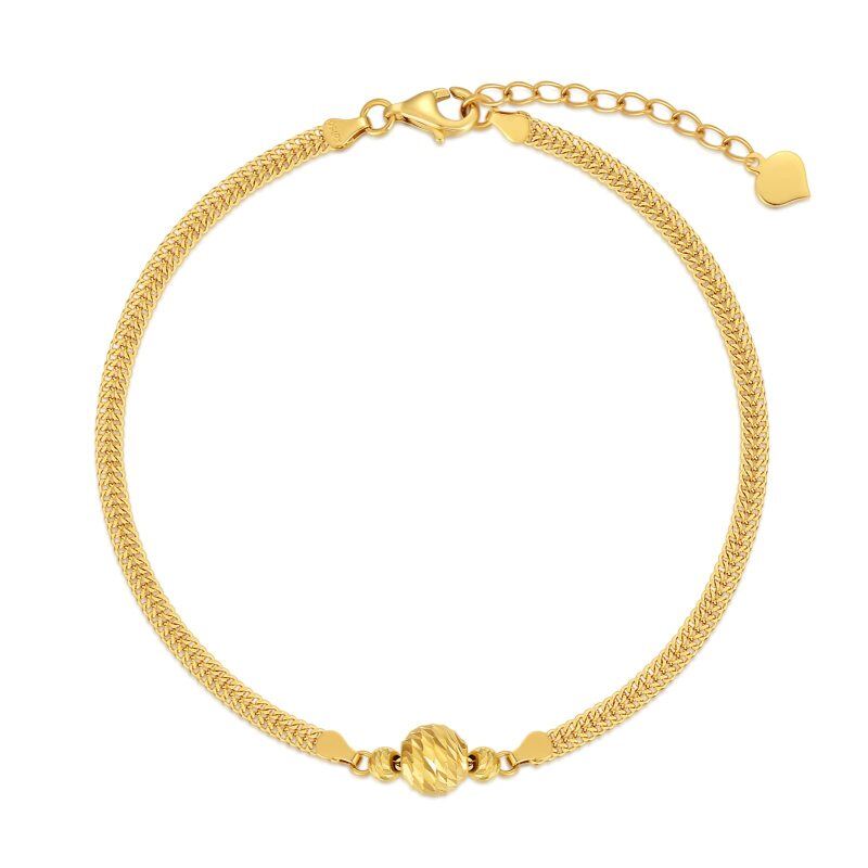 10K Gold Single Chain Anklet-1