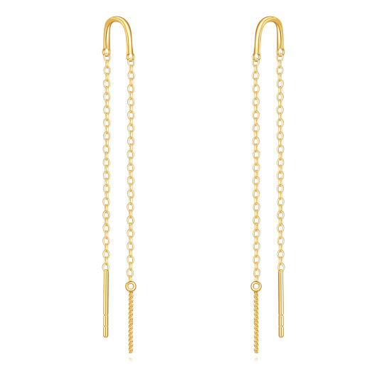 14K Gold Threader Drop Earrings