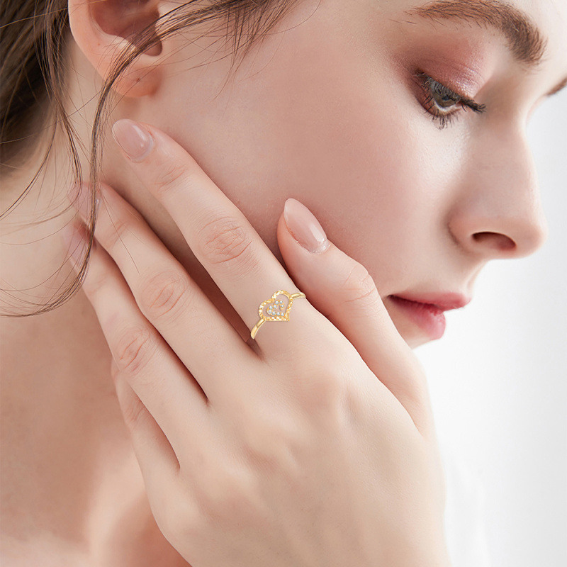 14K Gold Under 1/4 Ctw Round Cut Diamond Custom Gold Rings I Color I3 Clarity 3EX-2
