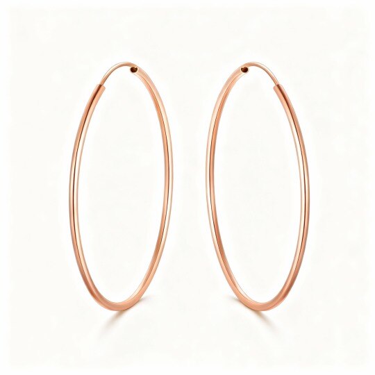 10K Rose Gold Circle Hoop Earrings