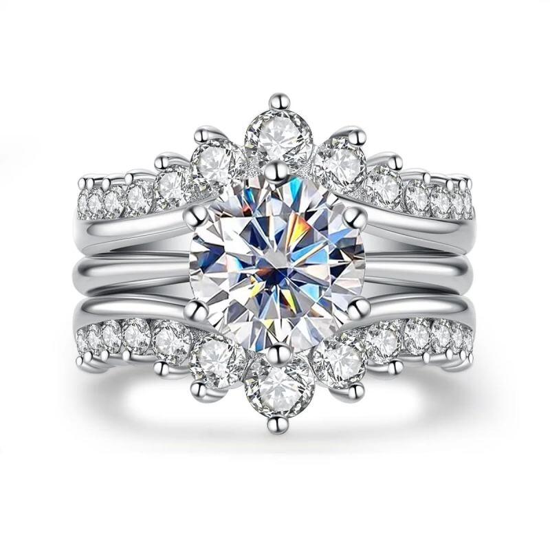 10K White Gold 1.5-3.5CT Round Cut Lab-Grown Diamond Custom Engagement Ring D Color VVS2 Clarity 3EX IGI Certified-1