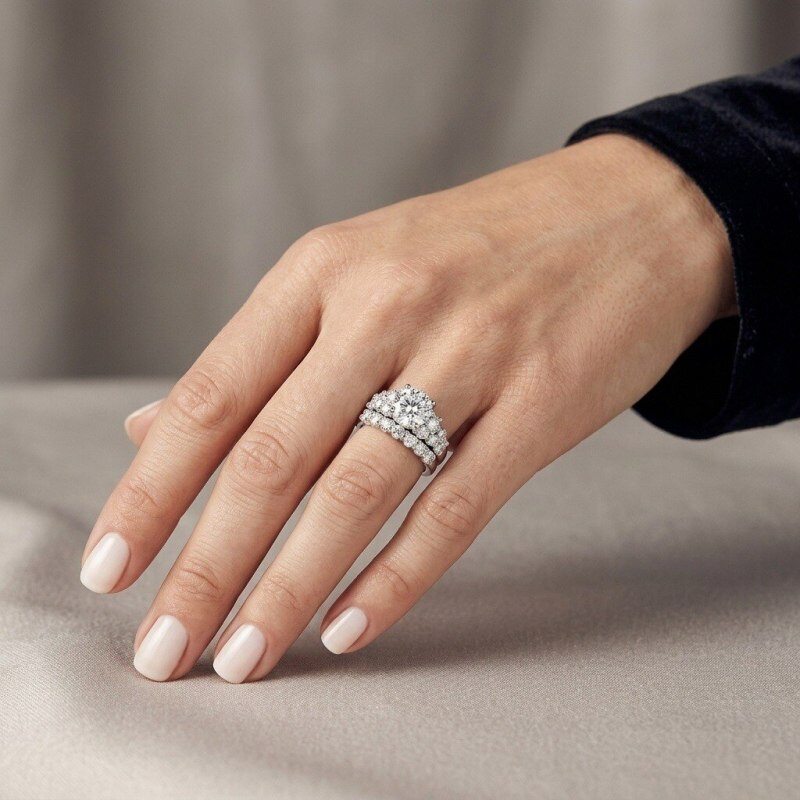 10K White Gold 1.5CT Round Cut Lab-Grown Diamond Custom Engagement Ring D Color VVS2 Clarity 3EX IGI Certified-2