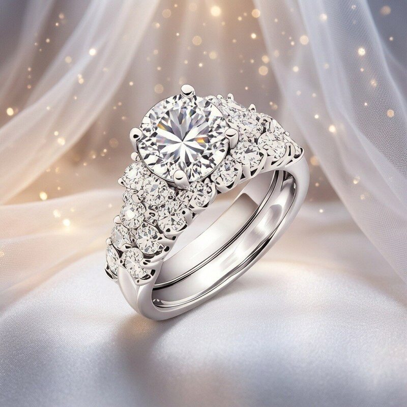 10K White Gold 1.5CT Round Cut Lab-Grown Diamond Custom Engagement Ring D Color VVS2 Clarity 3EX IGI Certified-3